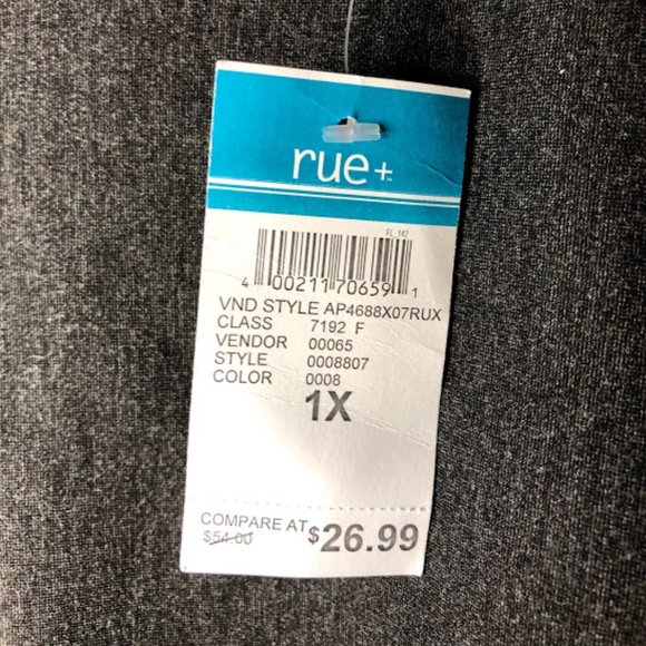 Grey High Waist Leggings 1X - Picture 2 of 4